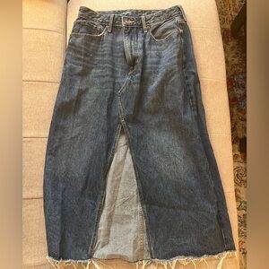 Old Navy High Rise Denim Midi Skirt